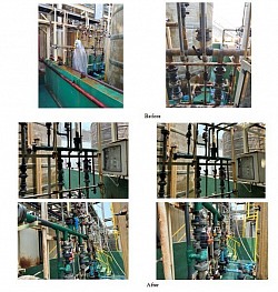 Change new header pipe for chemical (NaOH 25%) transfer pump