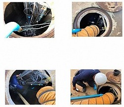Repair pipe of pump for sum pit toilet no.4